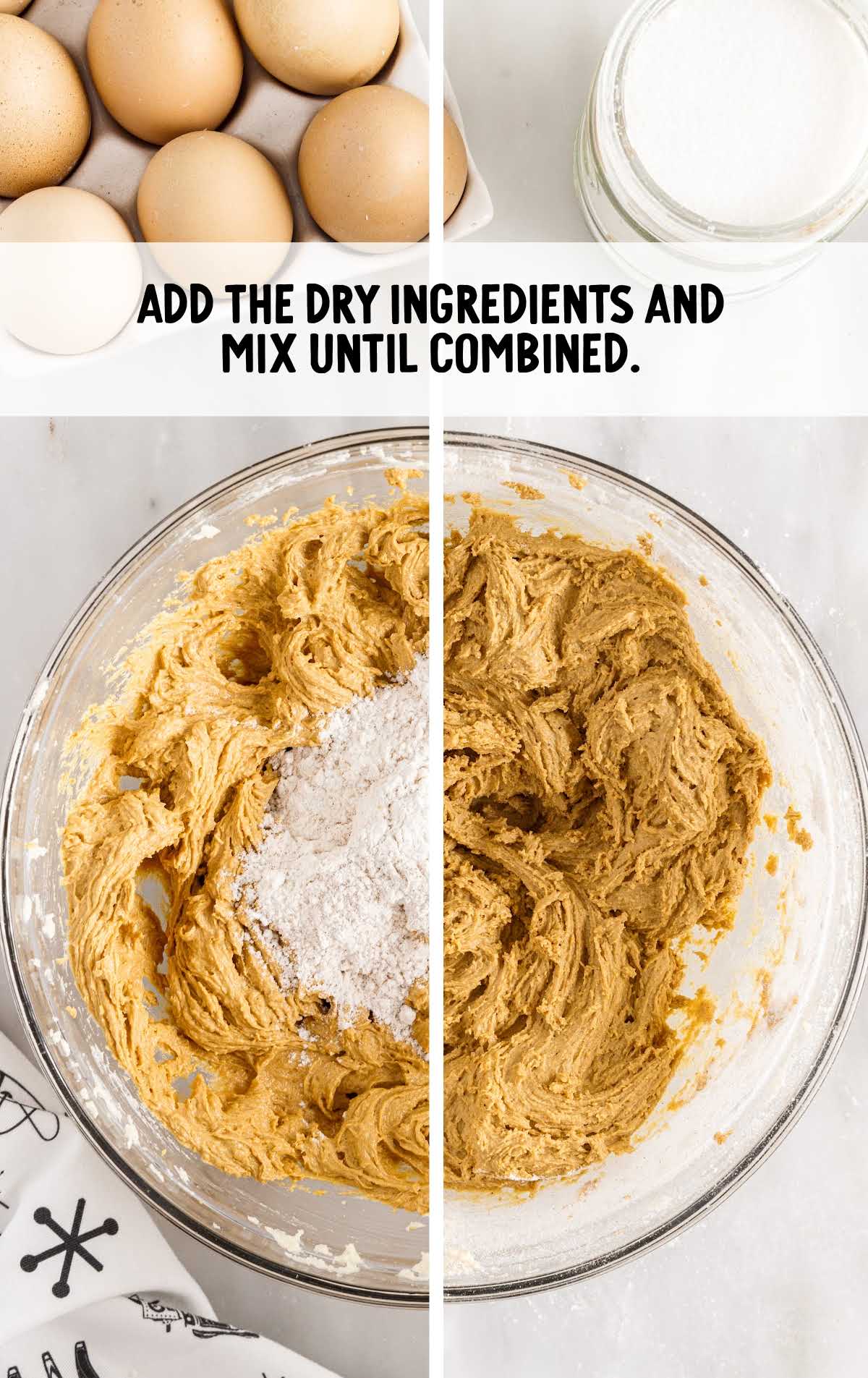 dry ingredients and mix unit combined in a bowl