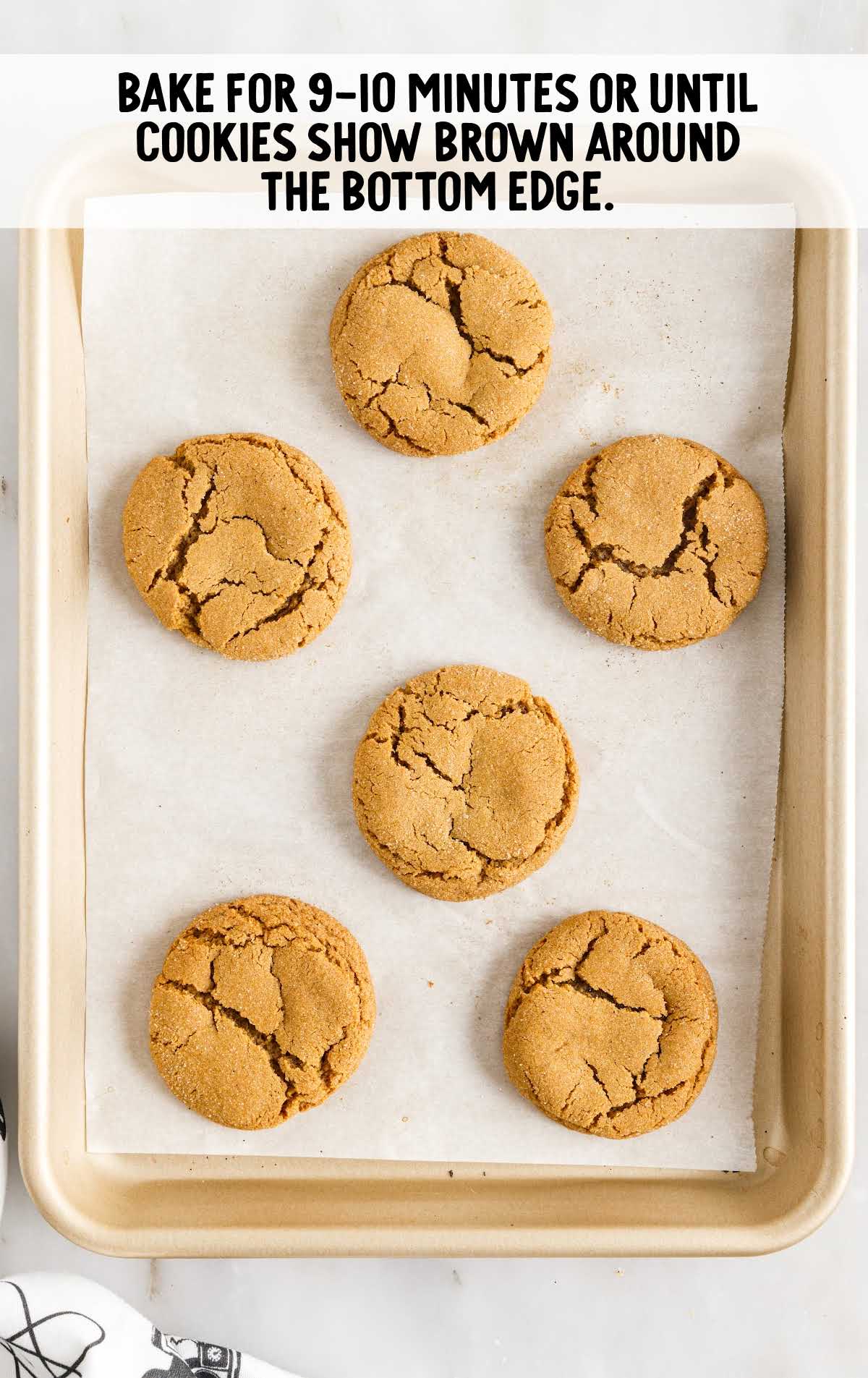Molasses Cookies baked on a sheet pan