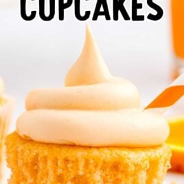 close up shot of Orange Creamsicle Cupcake