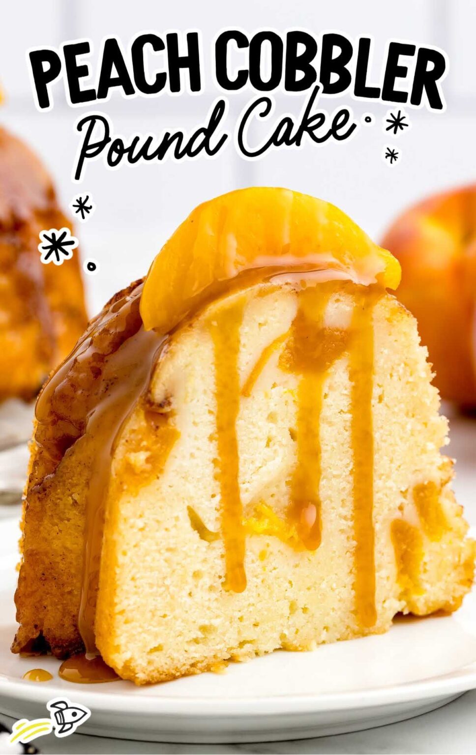 Peach Cobbler Pound Cake with Canned Peaches - Spaceships and Laser Beams