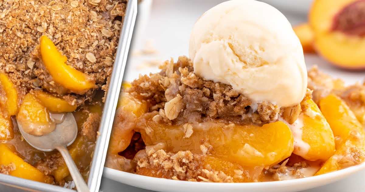 Peach Crisp Recipe (Easy) - Spaceships and Laser Beams