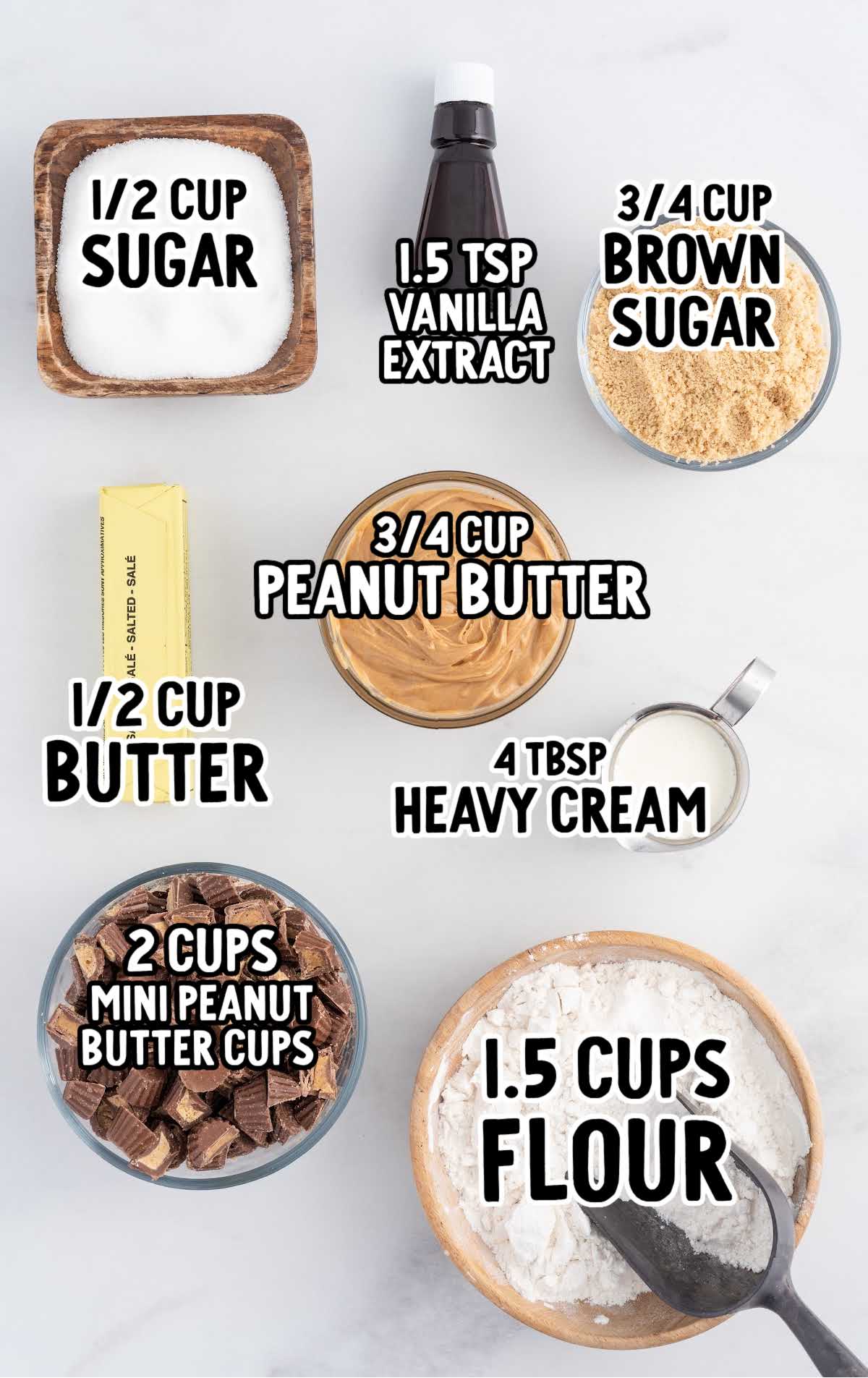 Peanut Butter Cookie Dough raw ingredients that are labeled