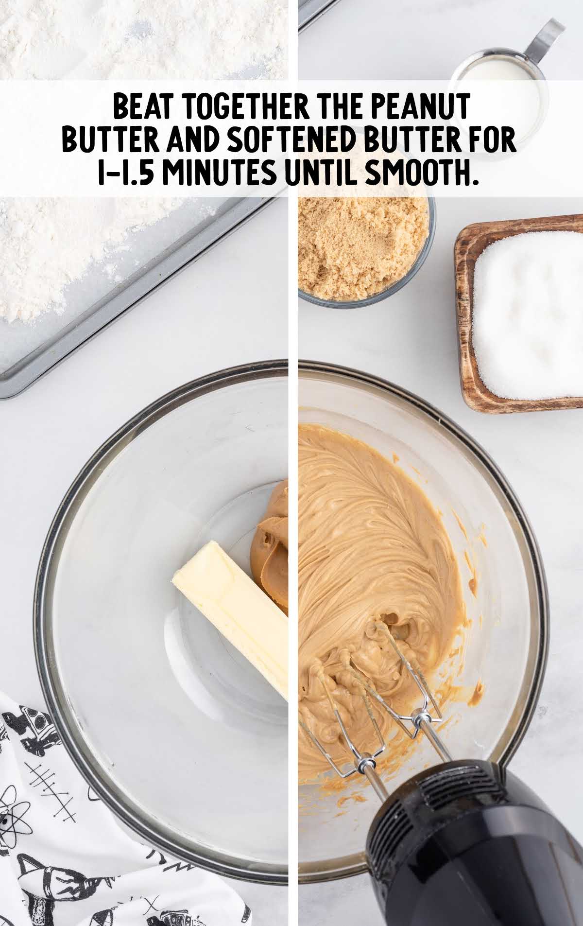 peanut butter and butter blended in a bowl