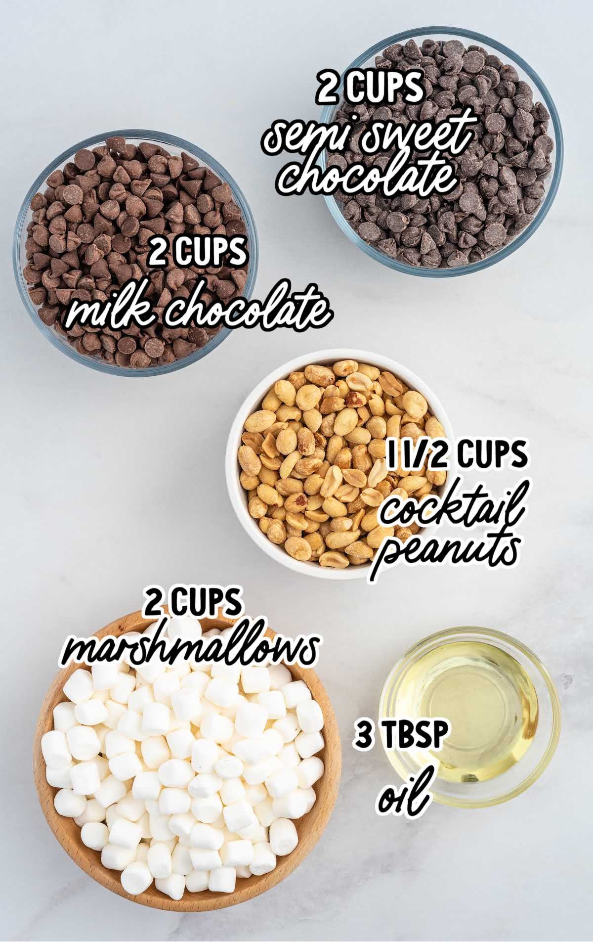 Peanut Marshmallow Clusters raw ingredients that are labeled
