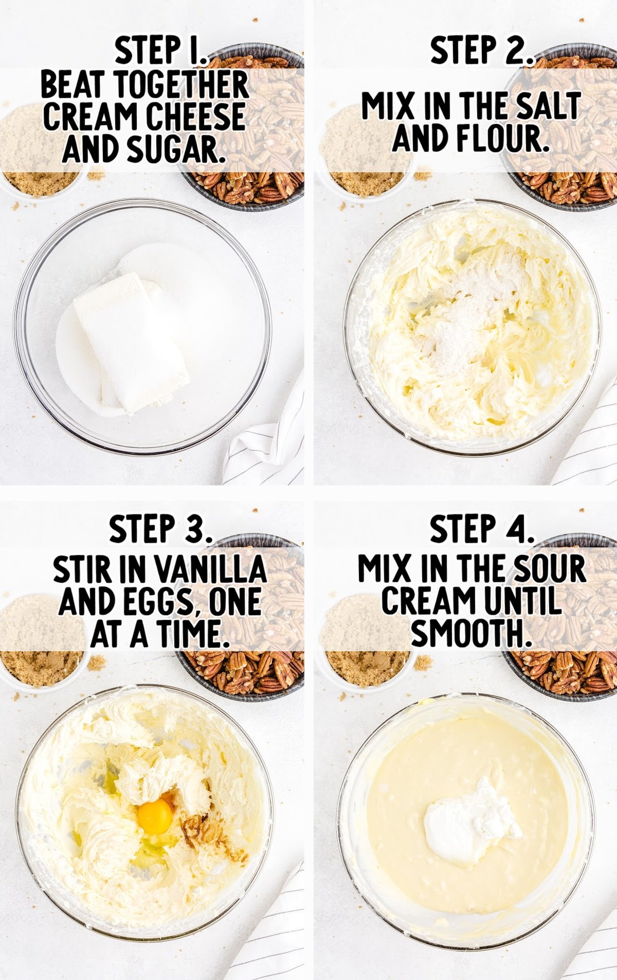 steps on how to do the cheesecake filling