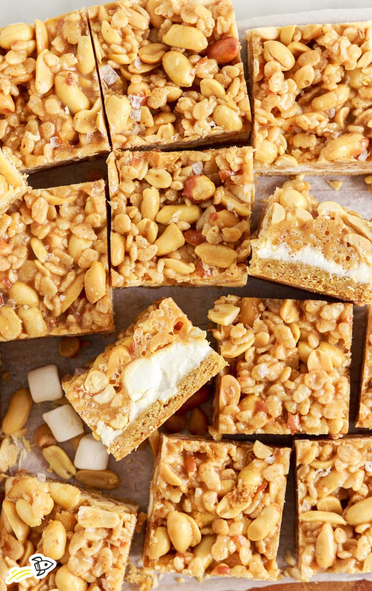 overhead shot of Salted Nut Roll Bars