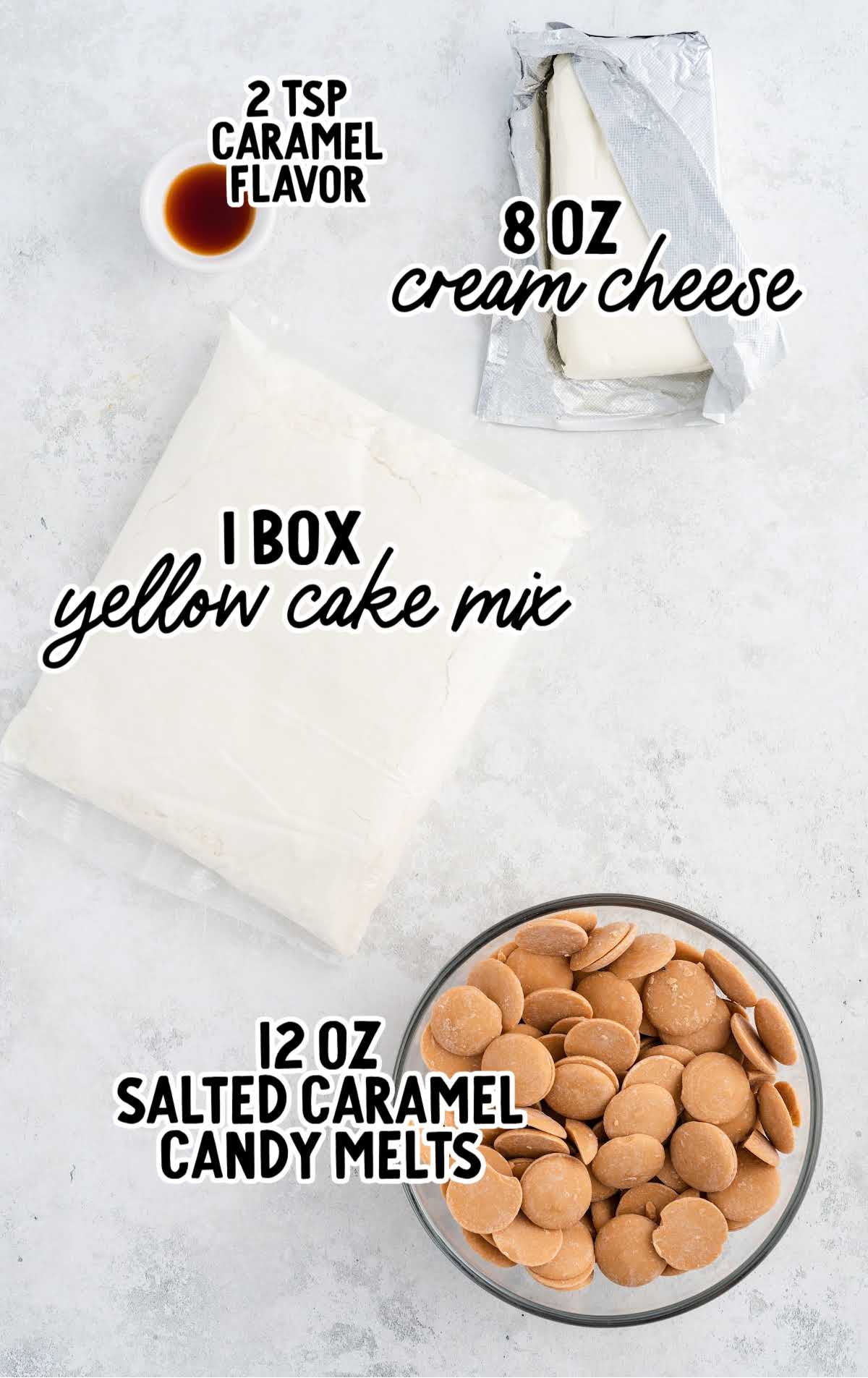 Caramel Cheesecake Bites raw ingredients that are labeled