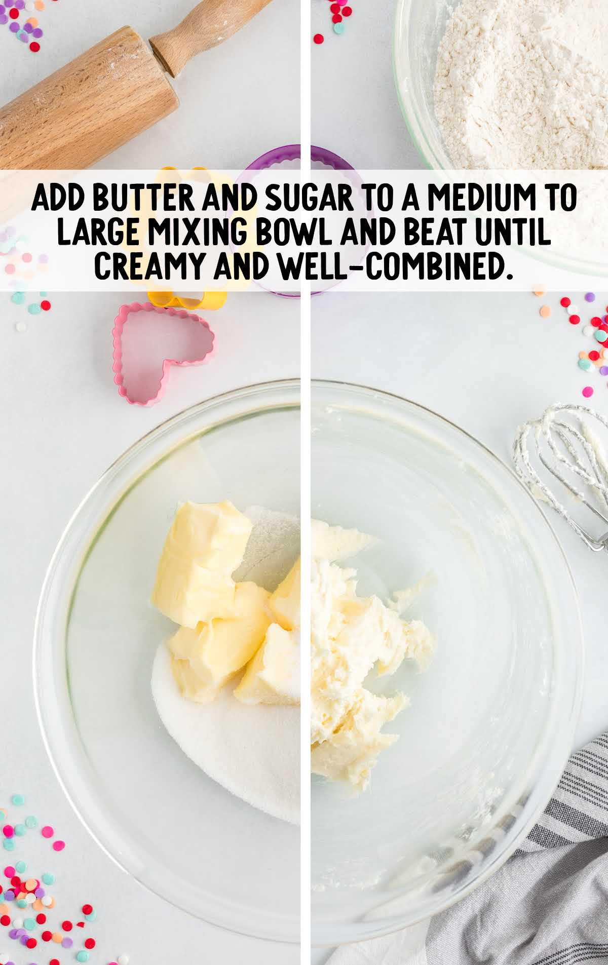 butter and sugar combined in a bowl