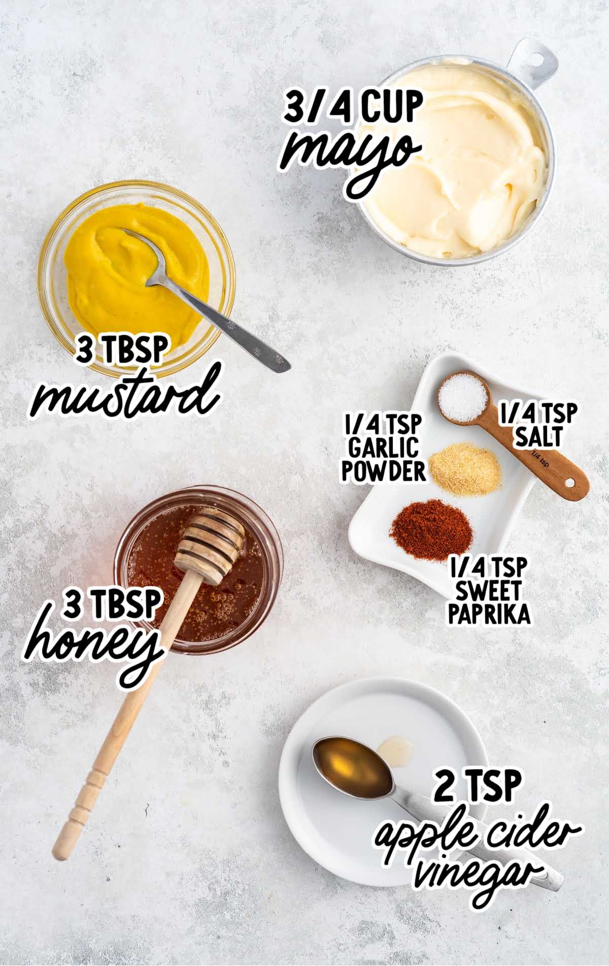 Honey Mustard Sauce raw ingredients that are labeled