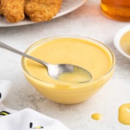 a close up shot of Honey Mustard Sauce in a bowl