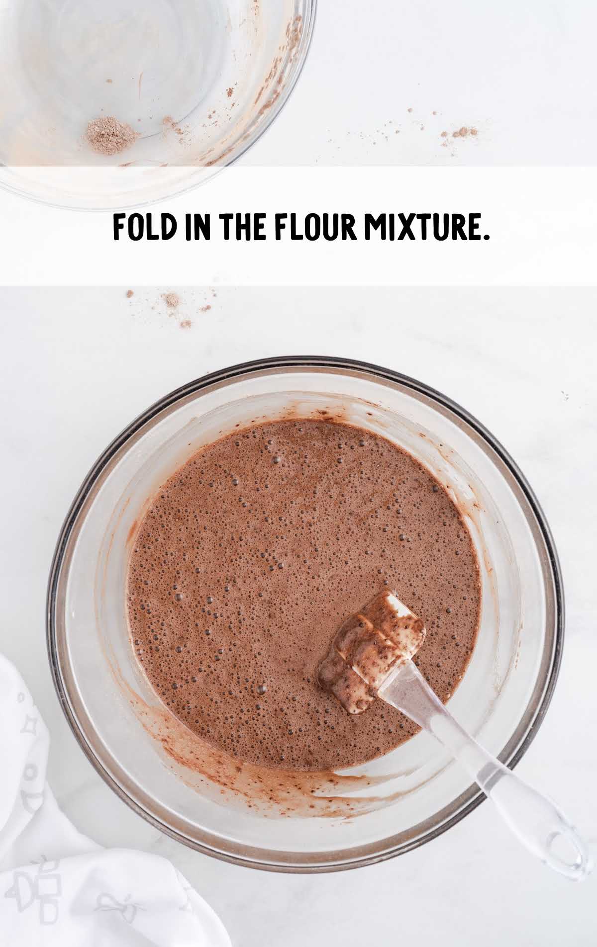 flour mixture folded in a bowl
