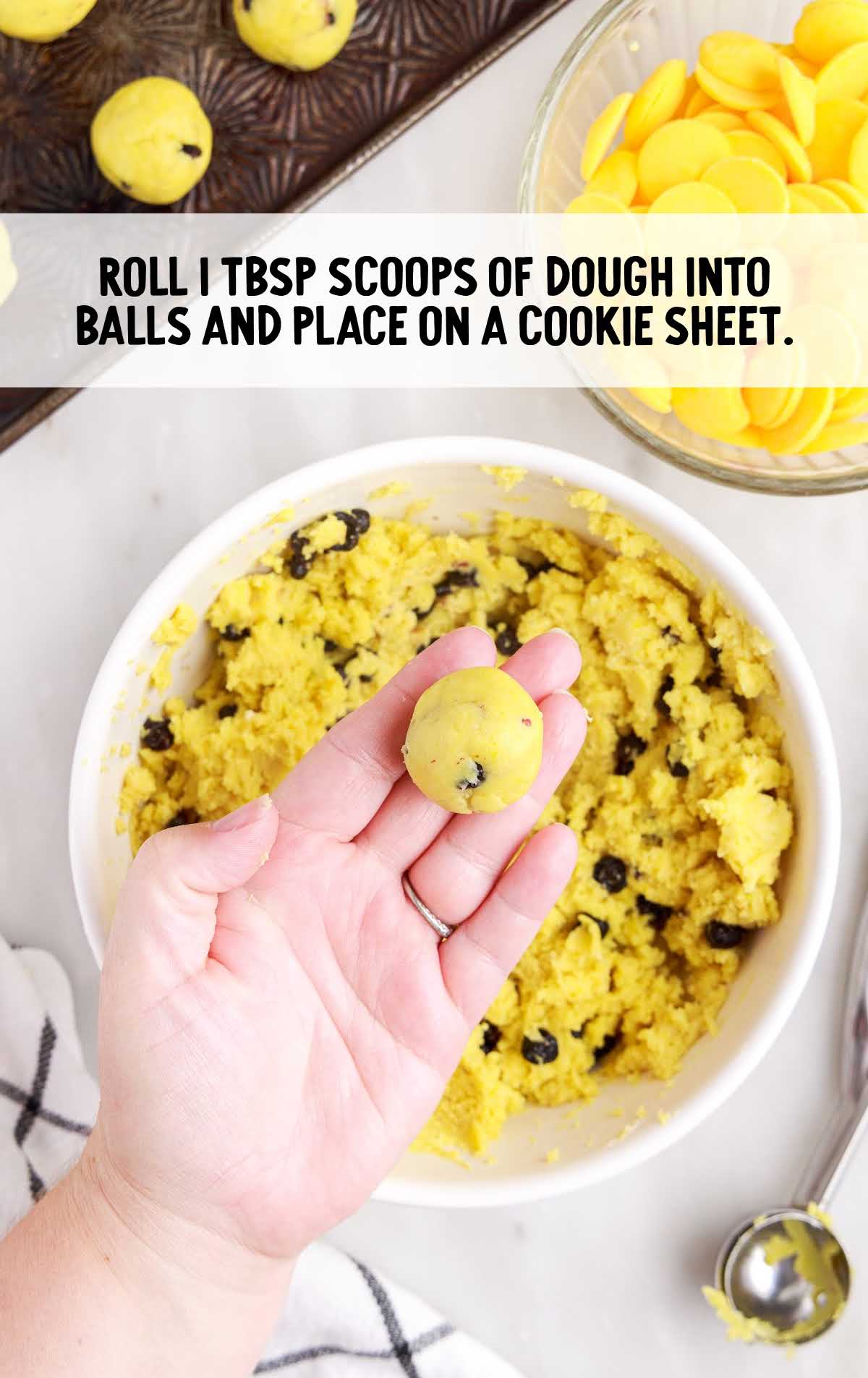dough scooped into balls
