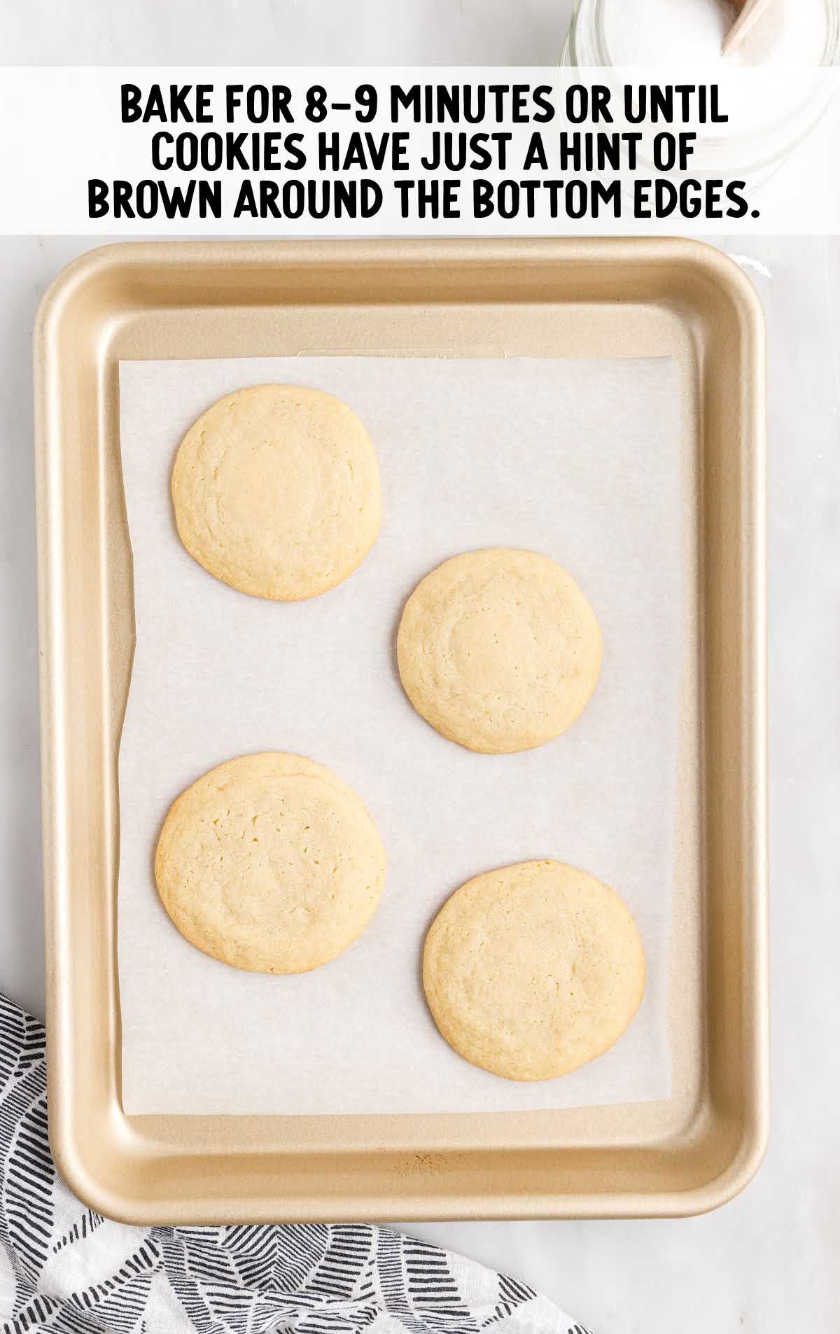 Soft Sugar Cookies baked in a baking sheet
