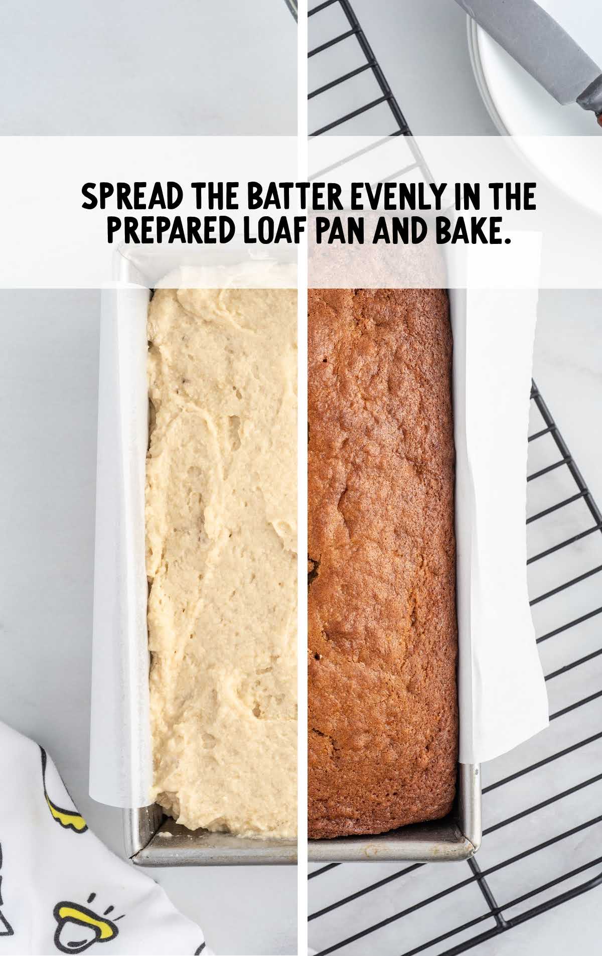 batter spread in the loaf pan