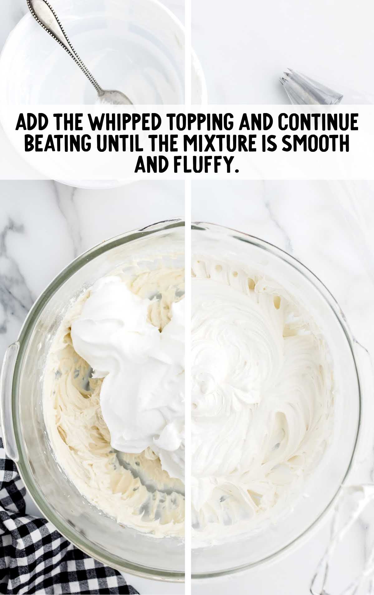 whipped topping added to the other ingredients and folded together