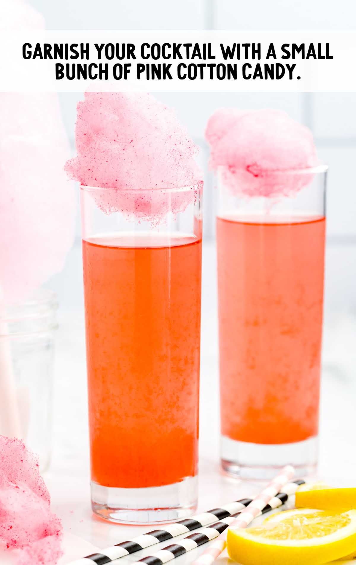 use pink cotton candy for granish