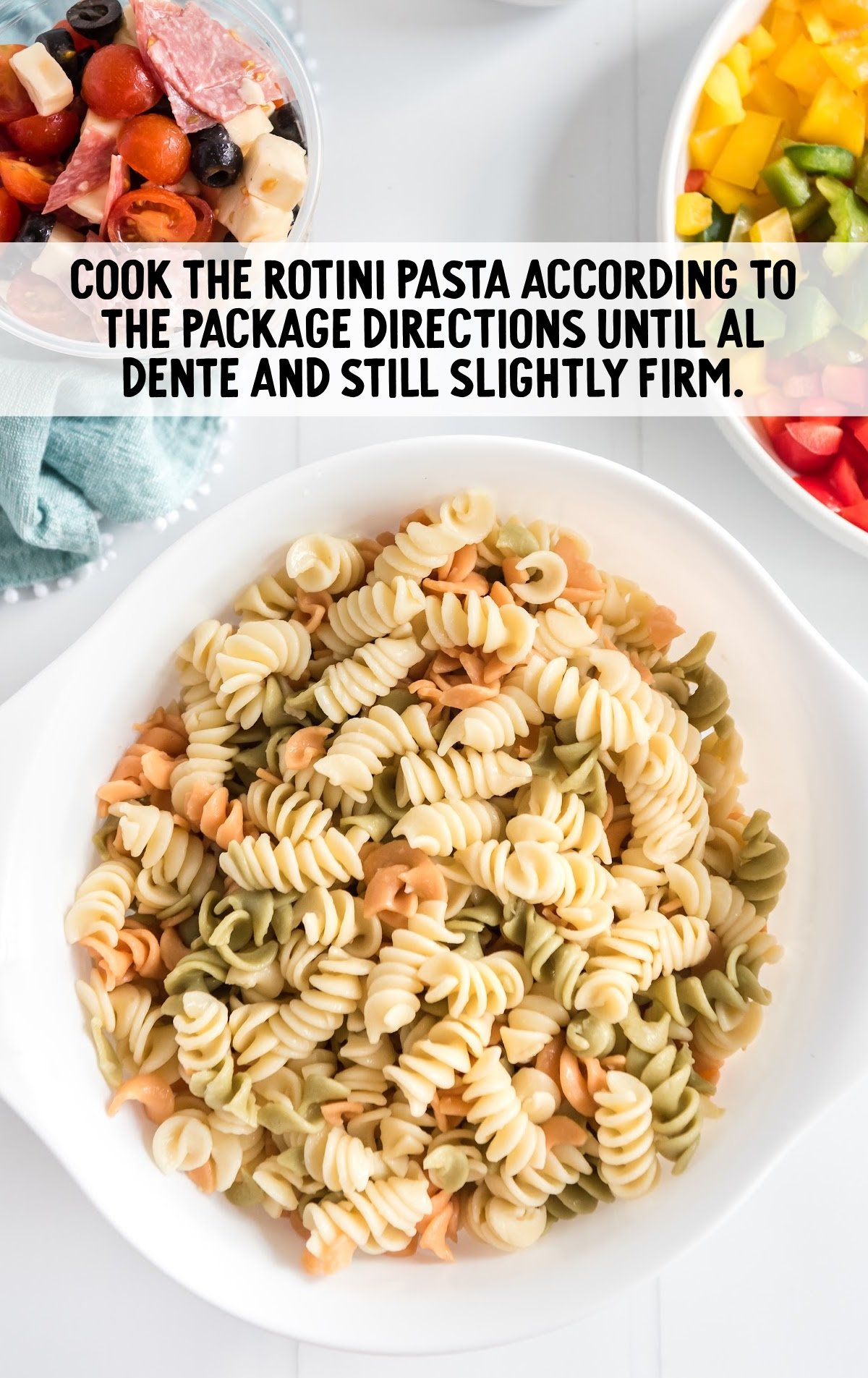 rotini pasta cooked in a bowl
