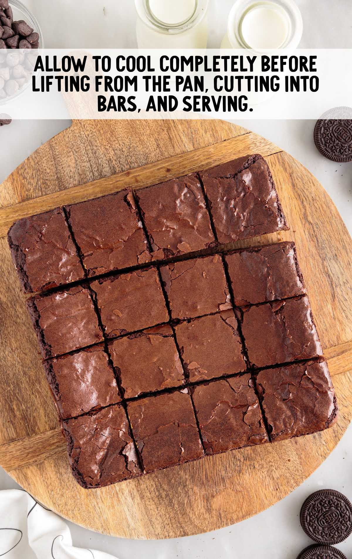 cut brownies into bars and allow to cool