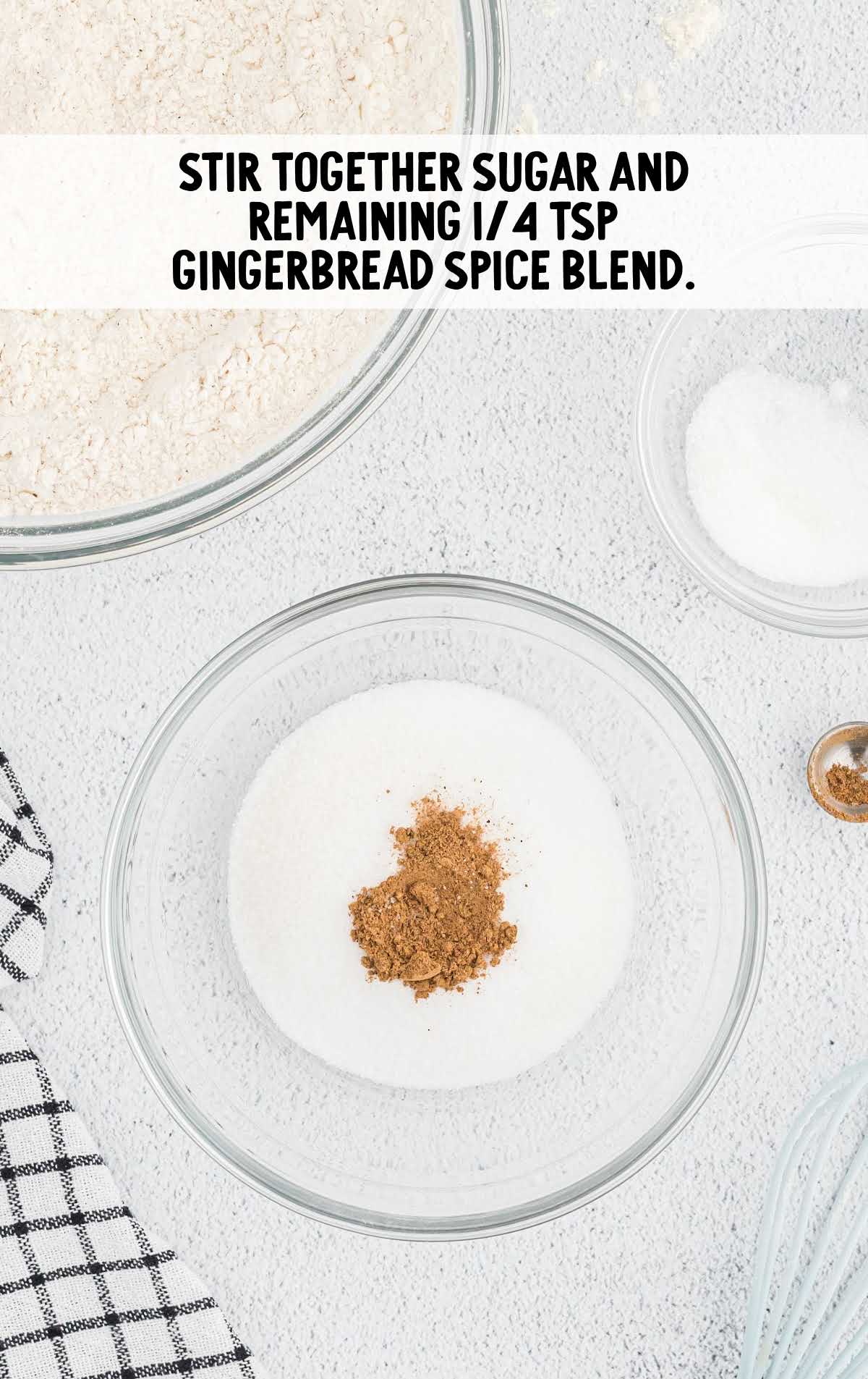 sugar and gingerbread spice blend stirred in a bowl