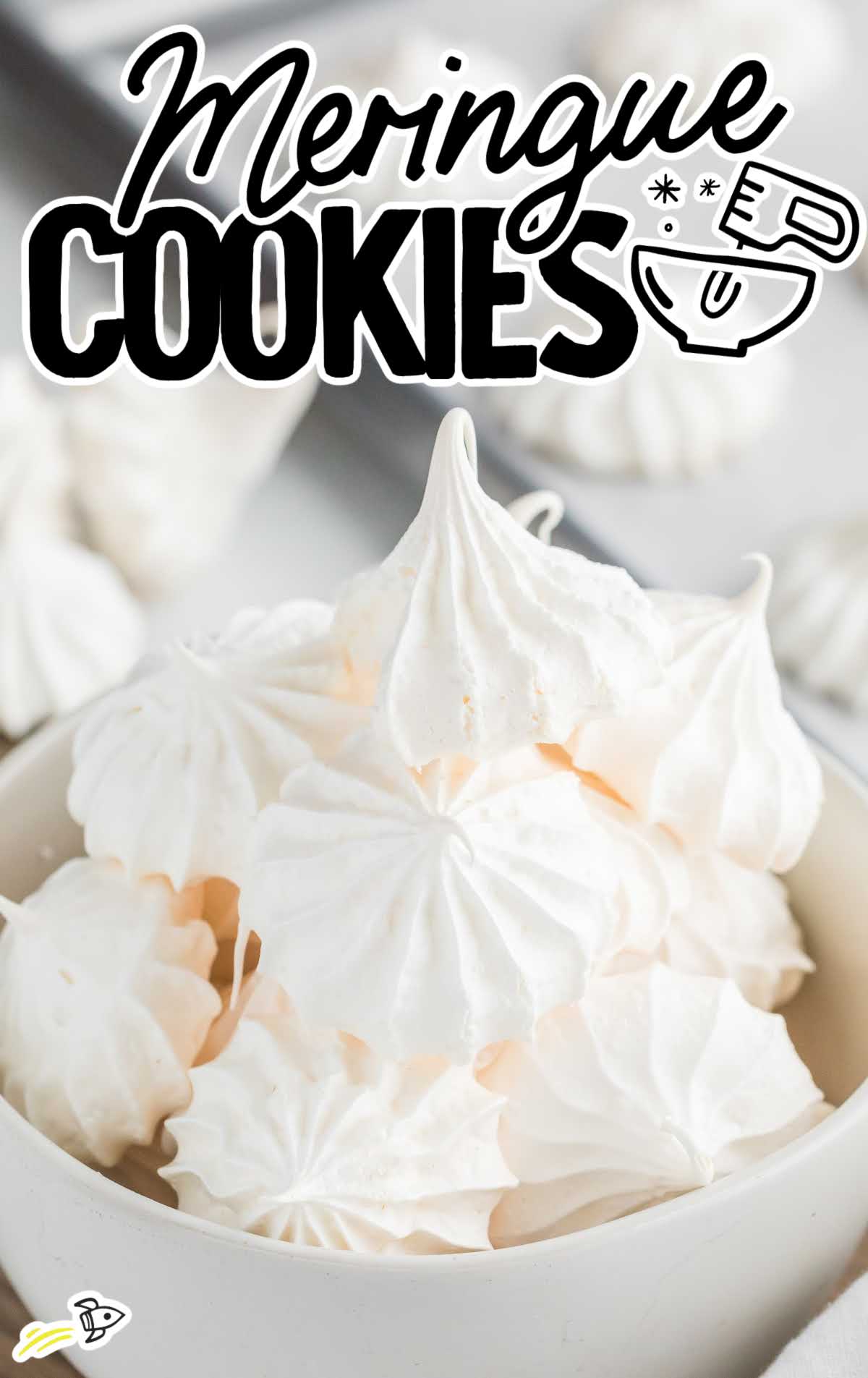 close up shot of Meringue Cookies in a bowl