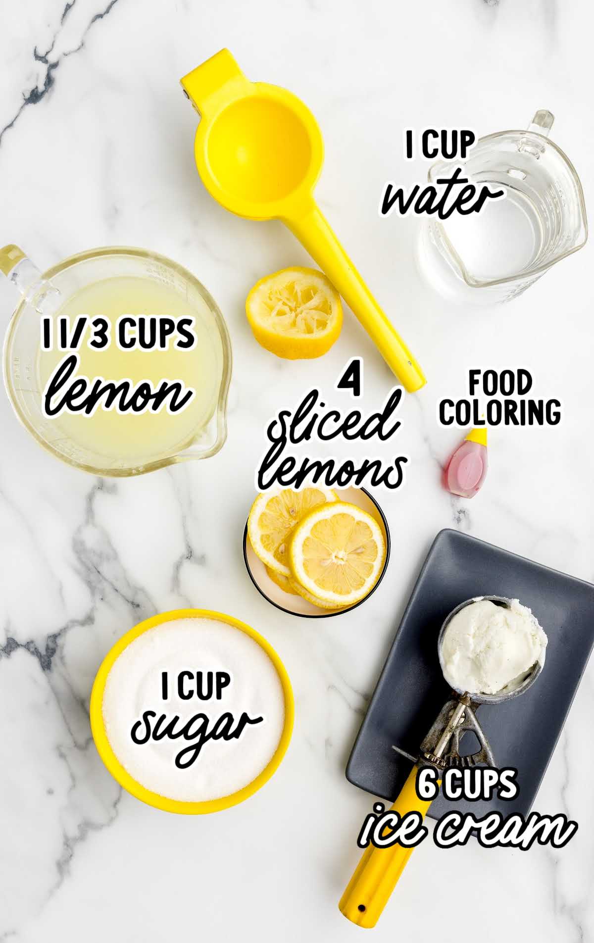 Chick Fil A Lemonade (Frosted) raw ingredients that are labeled