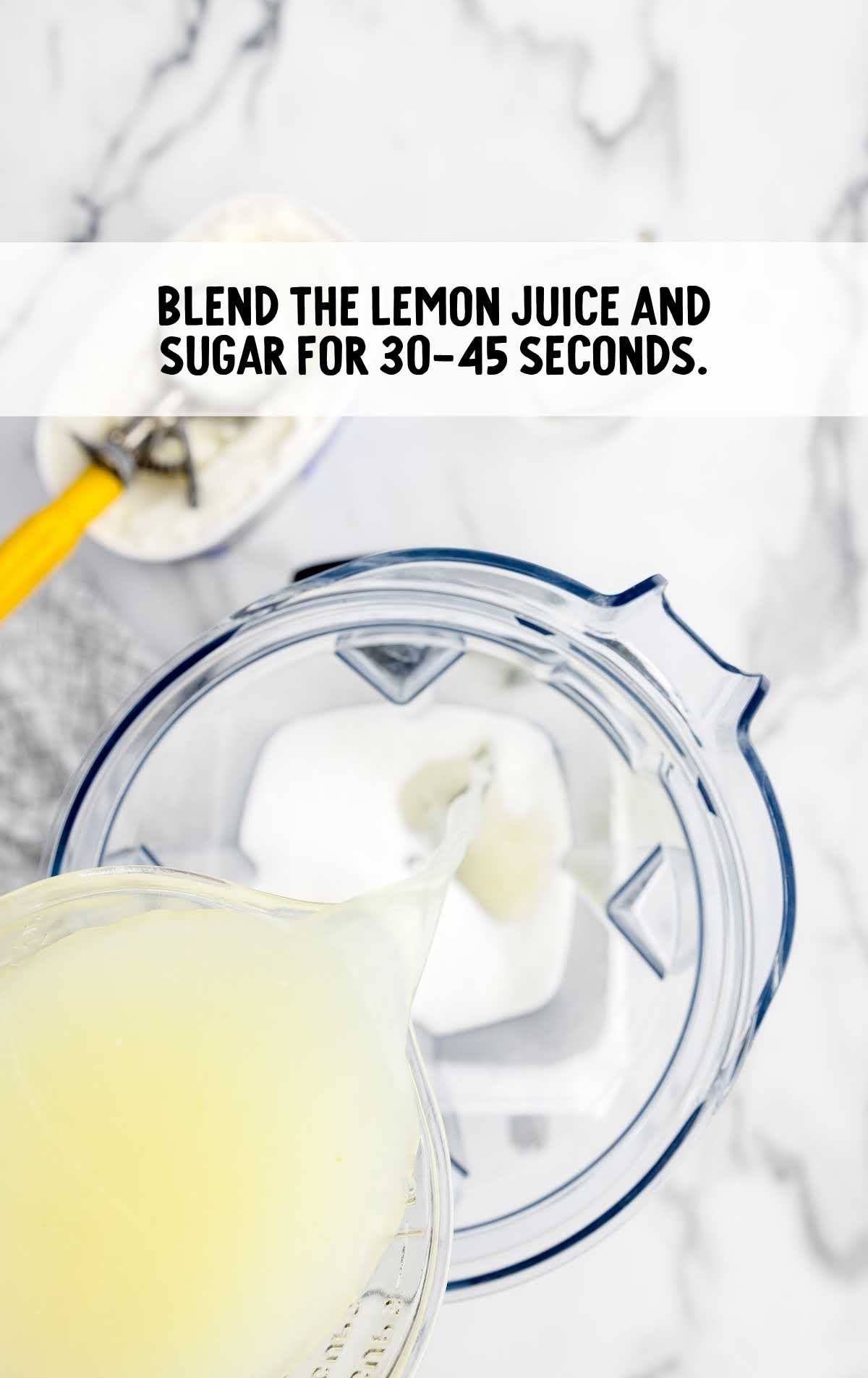 lemon juice and sugar blended in a blender