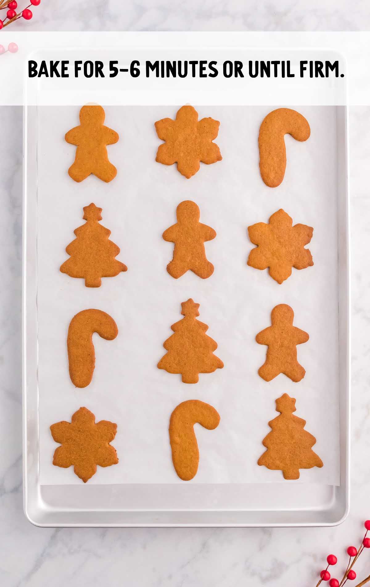 Gingerbread Cookies baked in a baking pan