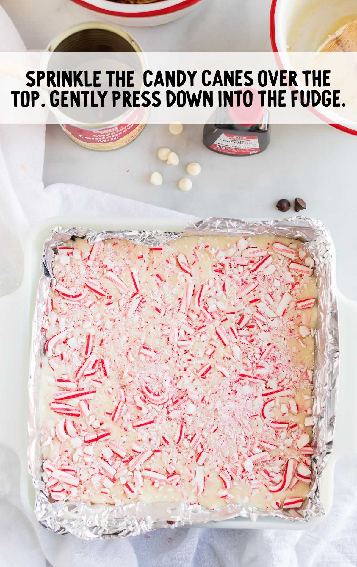 candy cane sprinkled over the top