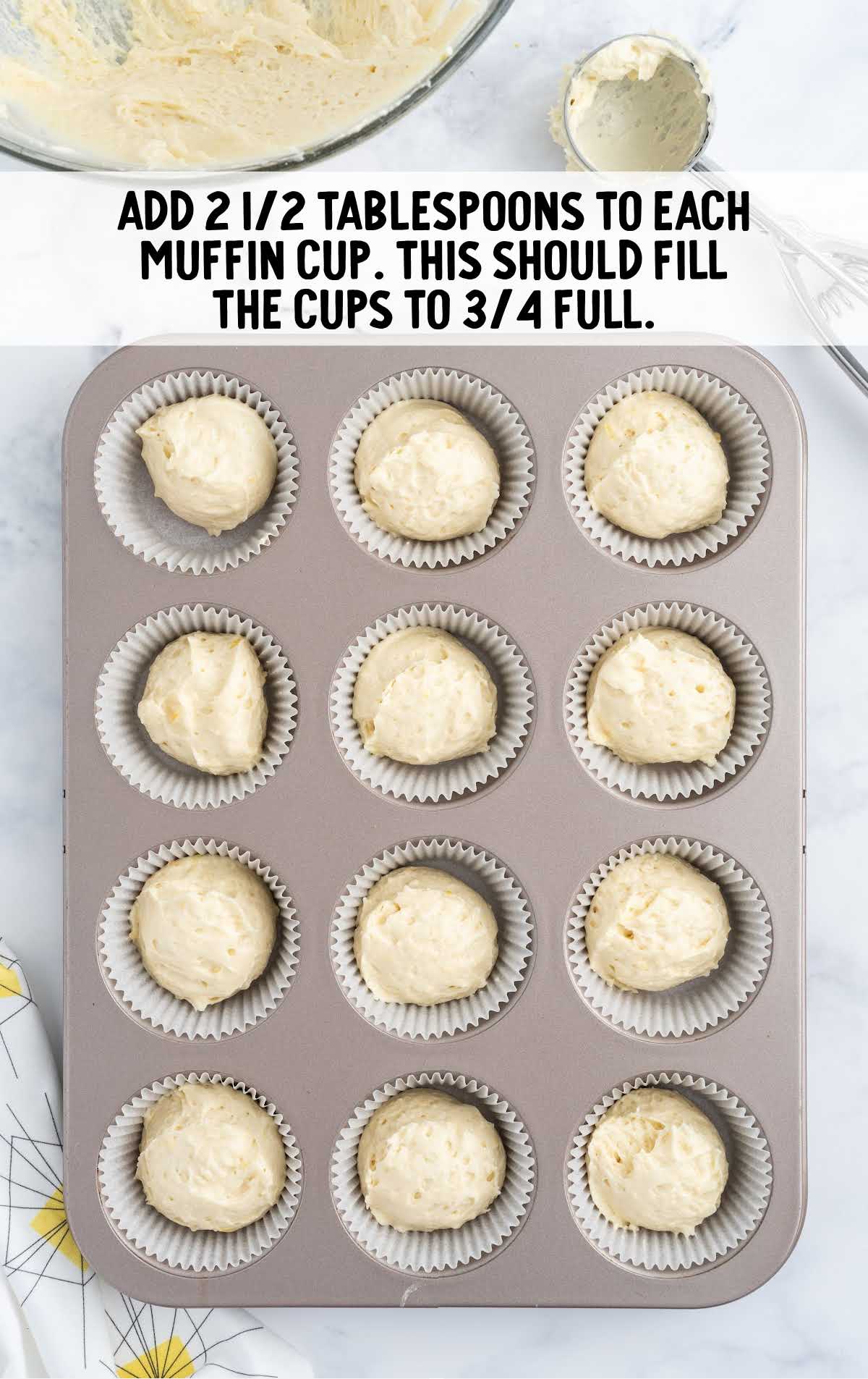 add sugar mixture in each muffin cup