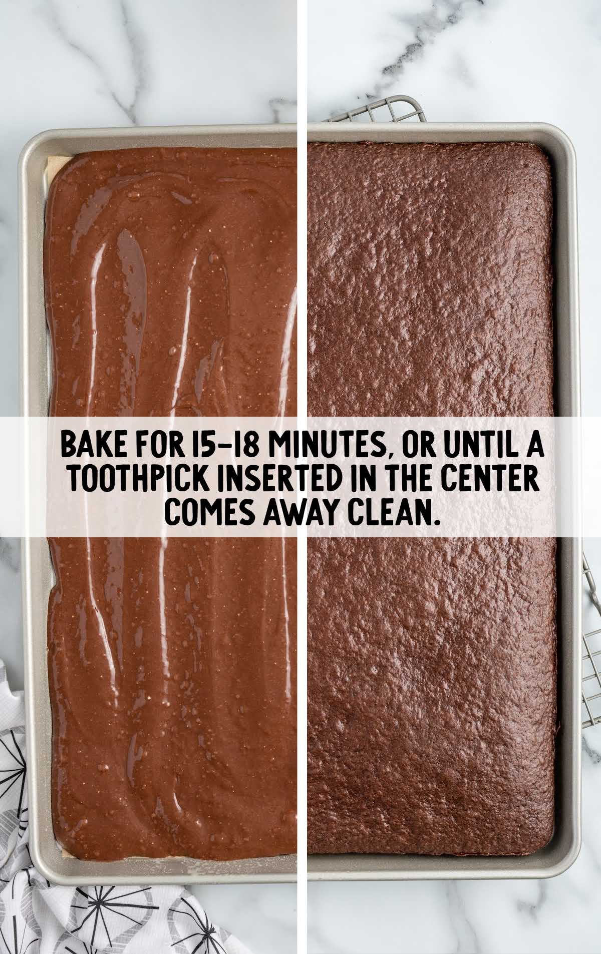 bake the batter until toothpick comes away clean