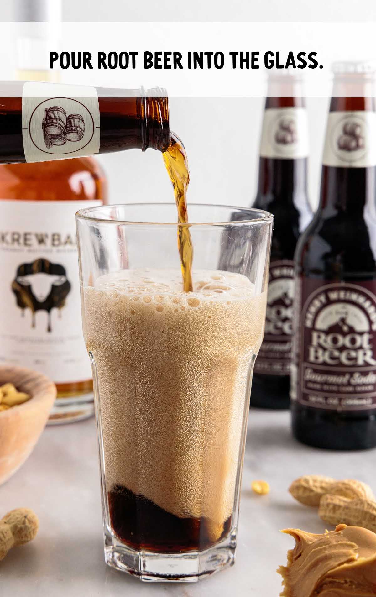 root beer poured into a tall glass