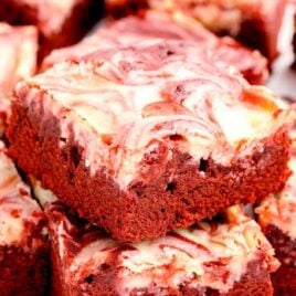 a close up shot of Red Velvet Brownies