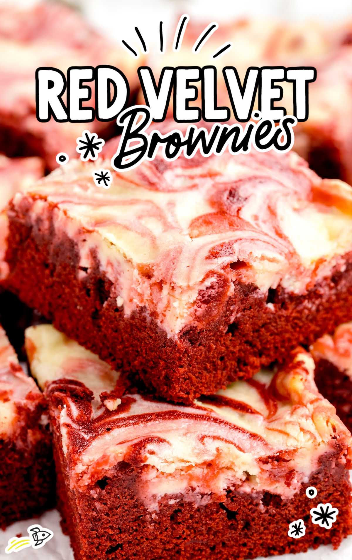 a close up shot of Red Velvet Brownies