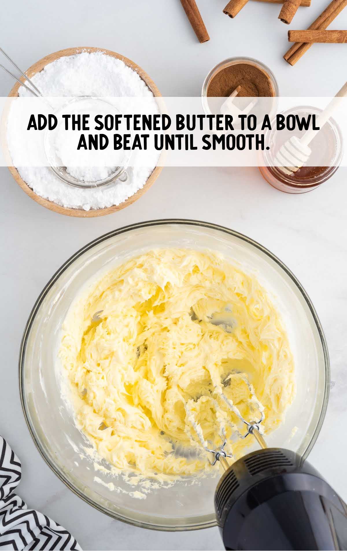 softened butter blended in a bowl