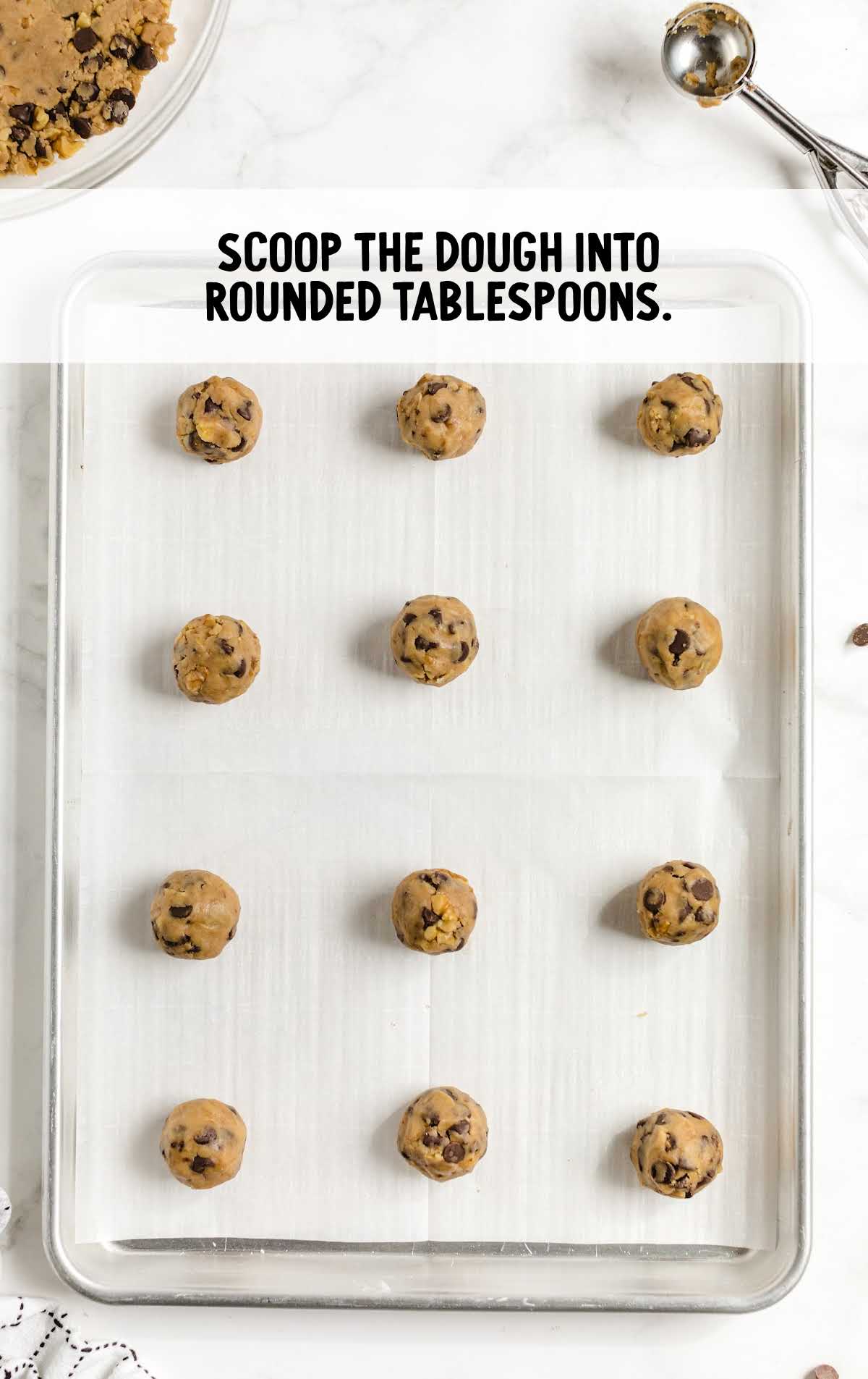 dough scooped into rounded tablespoons