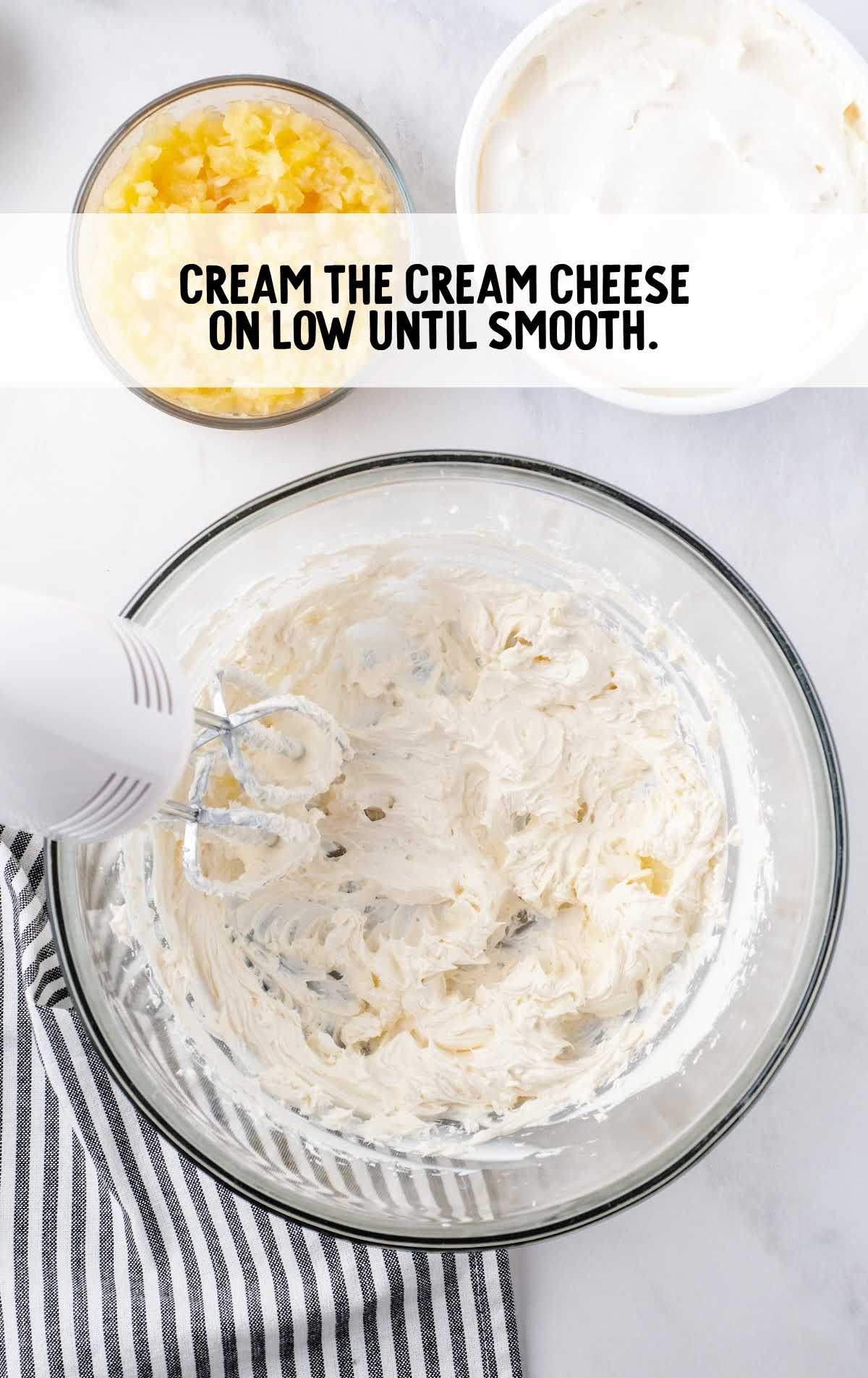 cream cheese blended in a bowl