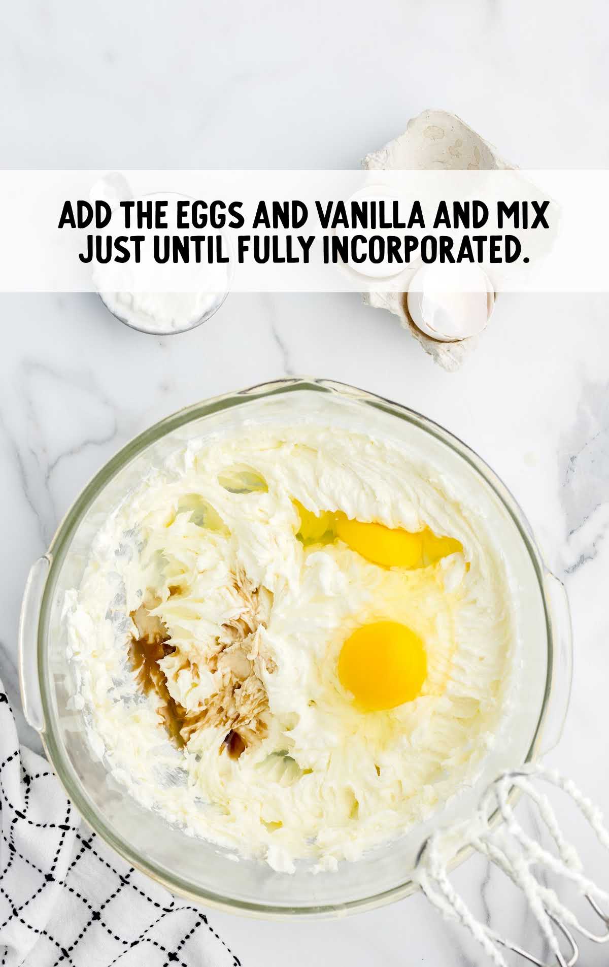 eggs and vanilla combined together