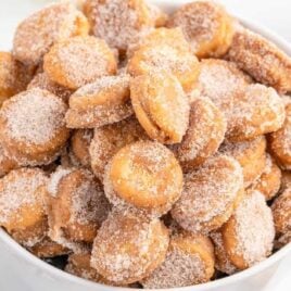 a close up shot of Ritz Churro Bites in a bowl