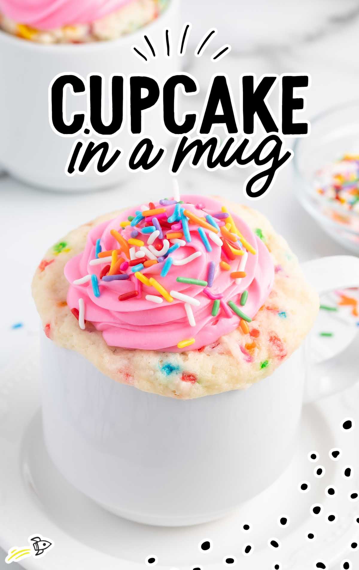 a close up shot of Cupcake in a Mug