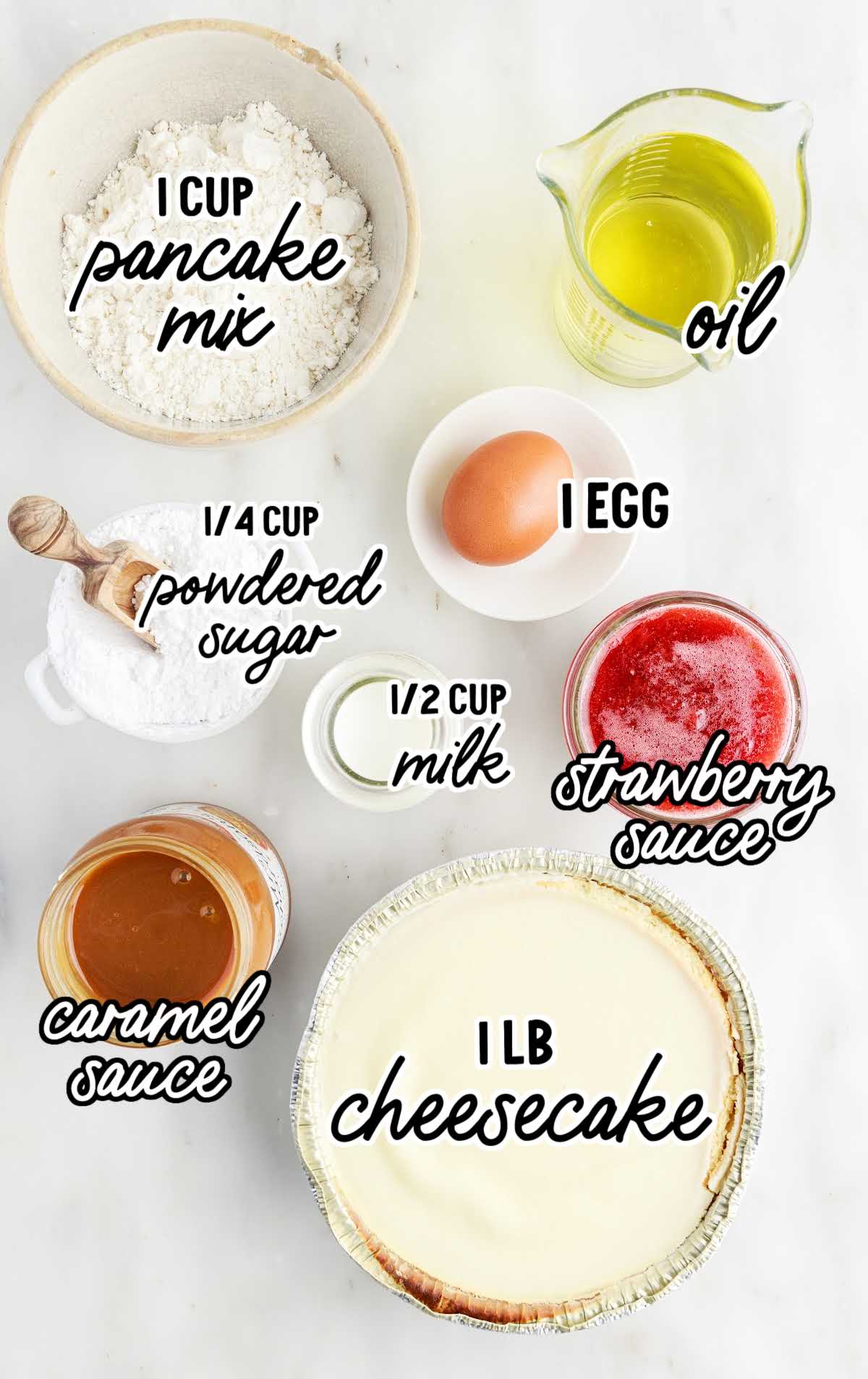 Fried Cheesecake raw ingredients that are labeled