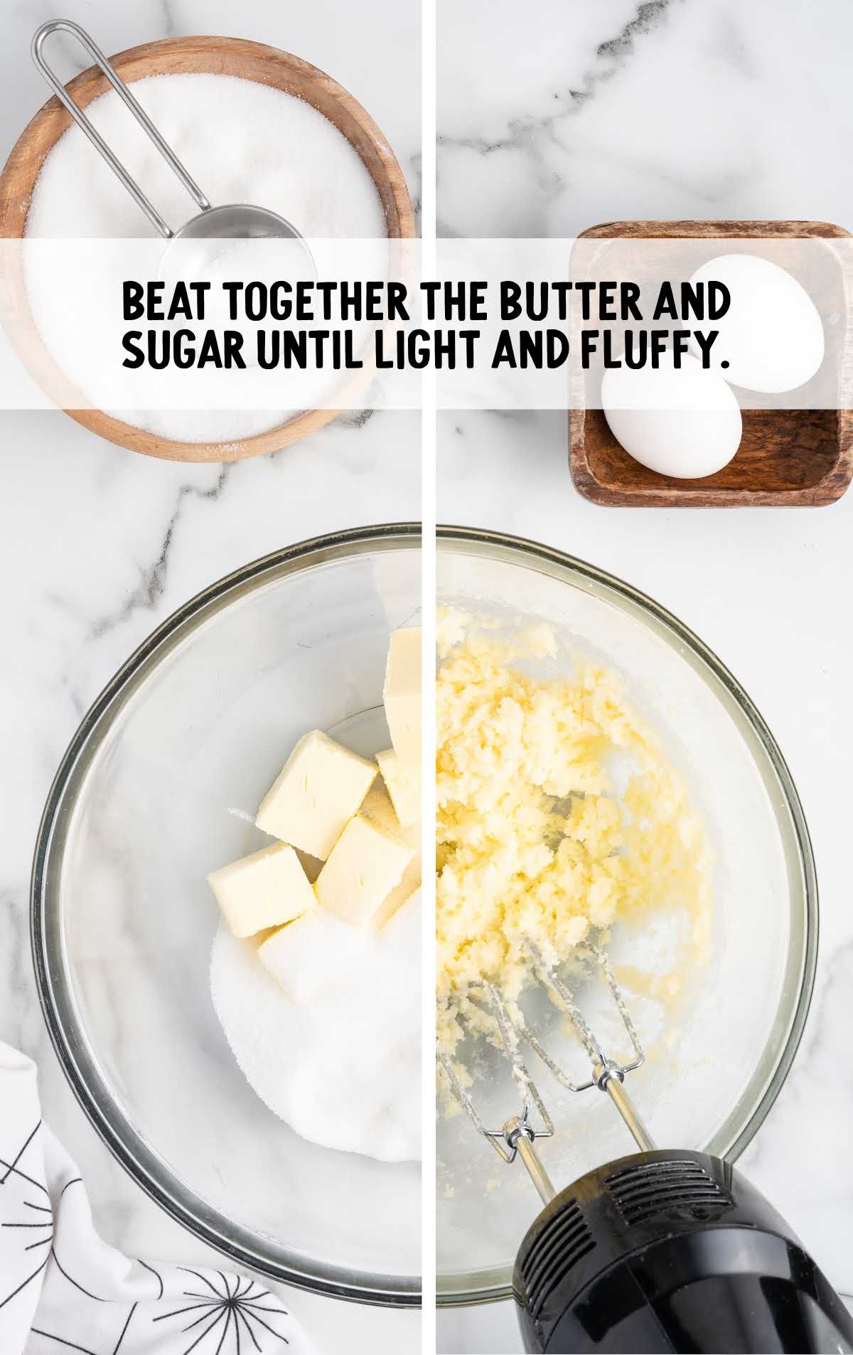 butter and sugar blended together
