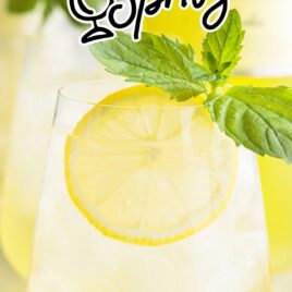 a close up shot of a Limoncello Spritz in a glass cup