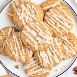 a overhead shot of Maple Cookies on a plate