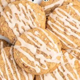 overhead shot of Maple Cookies on a plate