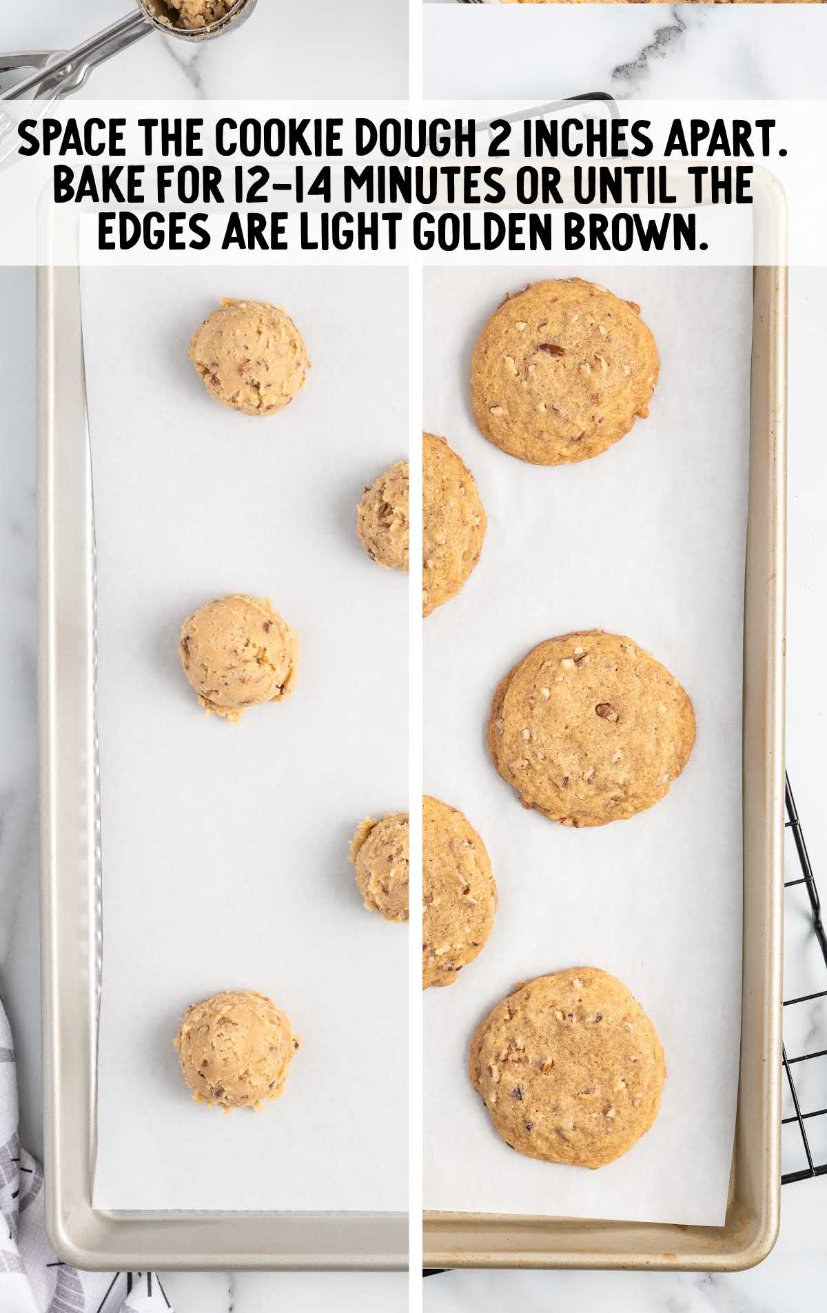 space out cookie dough 2 inches apart