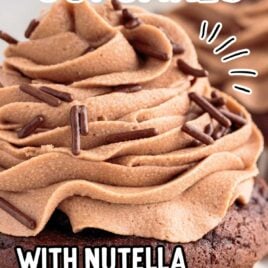 a close up shot of a Nutella Cupcake