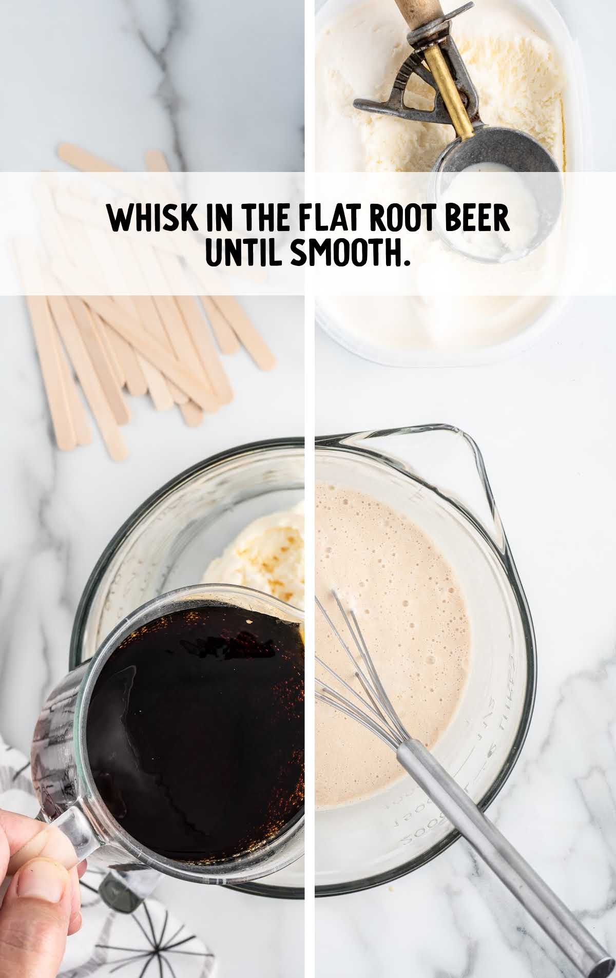 float root beer whisked with the ice cream