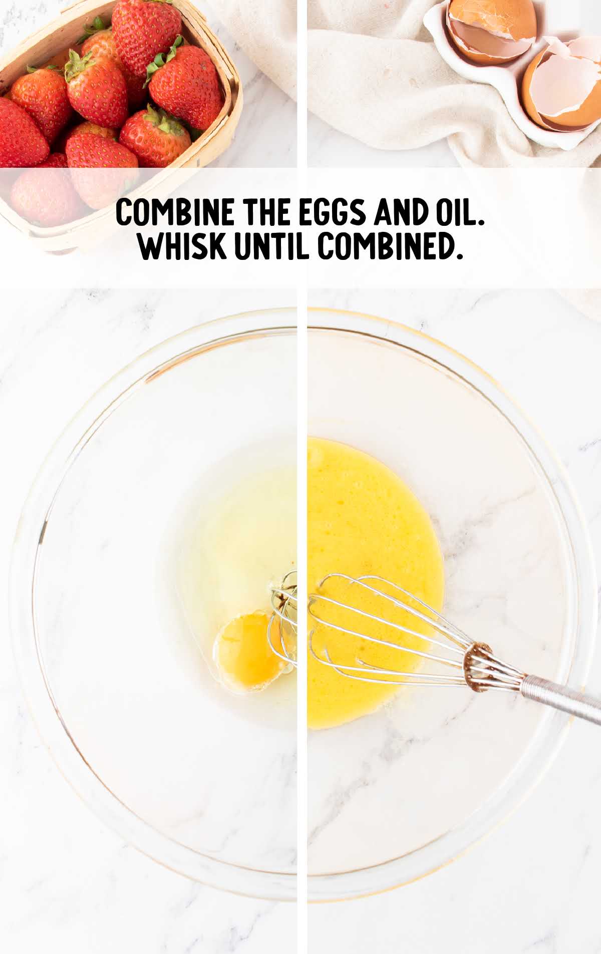 eggs and oil combined together