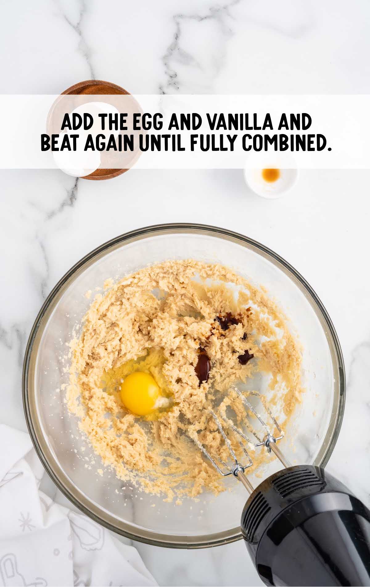 an egg and vanilla added and combined
