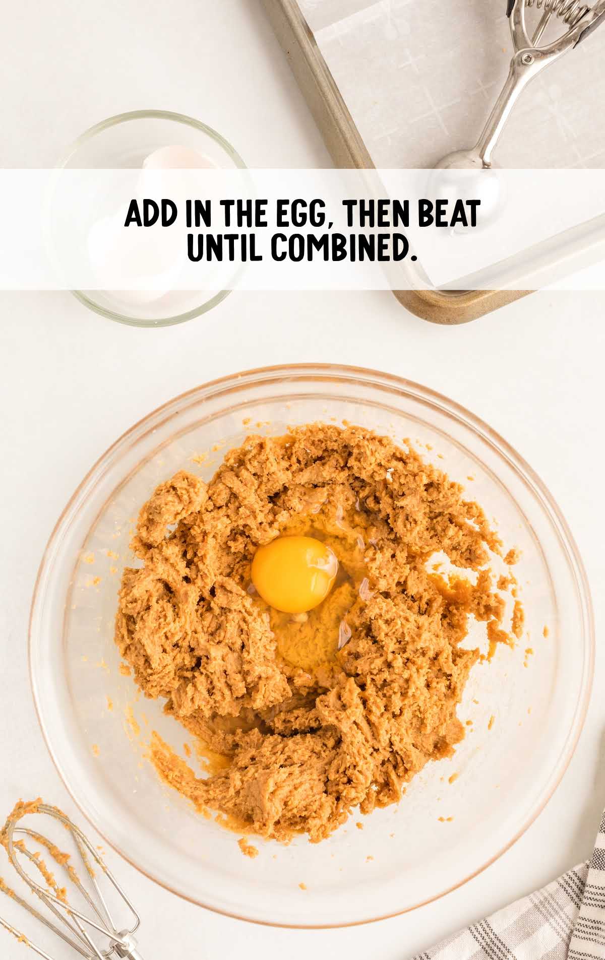 egg added to the peanut butter mixture